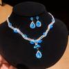 Set di Orecchini e Collana con Diamanti a Goccia: Lussuosa Collana Girocollo con Pendente Gioiello per Donna