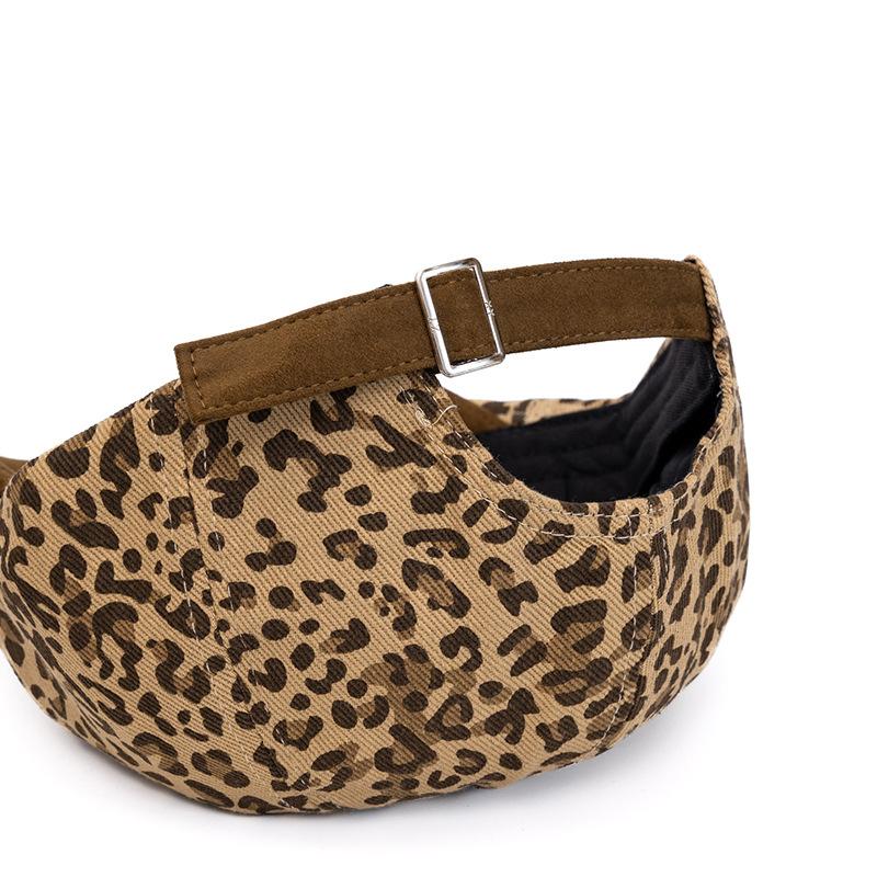 Vintage Leopard Print Forward Hat Women Beret Newsboy Hat Peaked Cap
