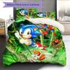 Sonic the Hedgehog2 Pattern Bedding Quilt Set  Home Decoration  Gift (1 * Duvet Cover + 2 * Pillowcase  Without Core)