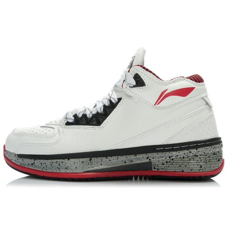 New LINING WOW 2 Basketball Shoes Men Mid Top White Black Gray ABAH017-5