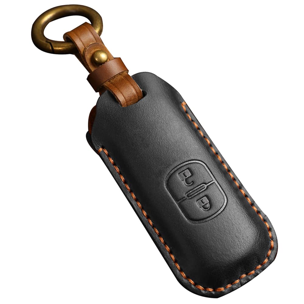 

[Kinotaka] MAZDA Smart Key Case for Mazda Cars, Genuine Leather, CX3, CX7, CX8, CX9, M чёрный