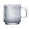 Glass Drinkware 320ml Coffee Mugs Transparent Glass with Handle Tumbler for Home Striped Cup Water Bottle for Women Coffee Cups