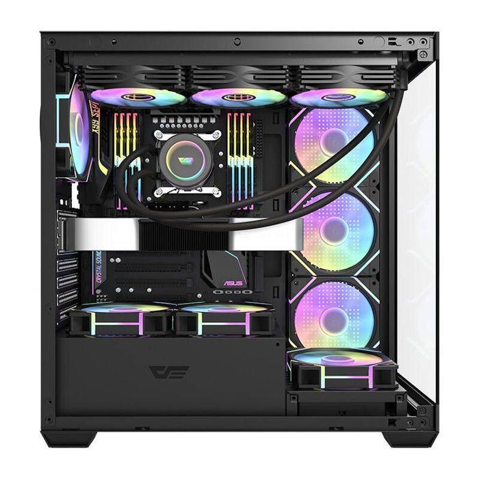 Boîtier informatique - DARKFLASH - DS900 - 7 ventilateurs ARGB - Compatibilité ATX - Noir