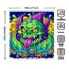 Tuniu Psychedelic Skull Shower Curtain Cool Cartoon Horror Art Decor Funny Bathroom Decor Gift