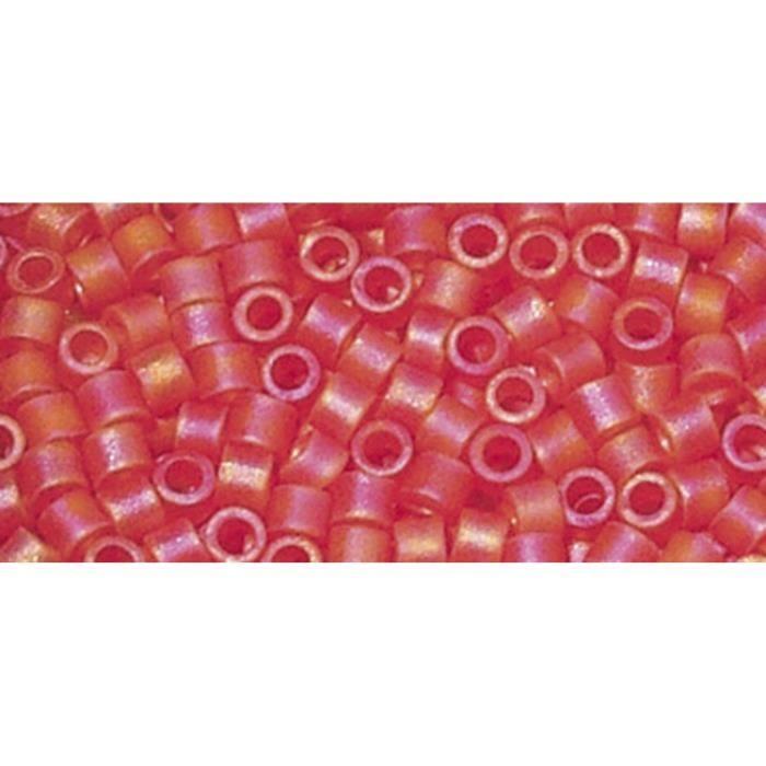 Perle - Miyuki - Delica - 1,6 mm - Rouge clair transparent - Rainbow dépoli