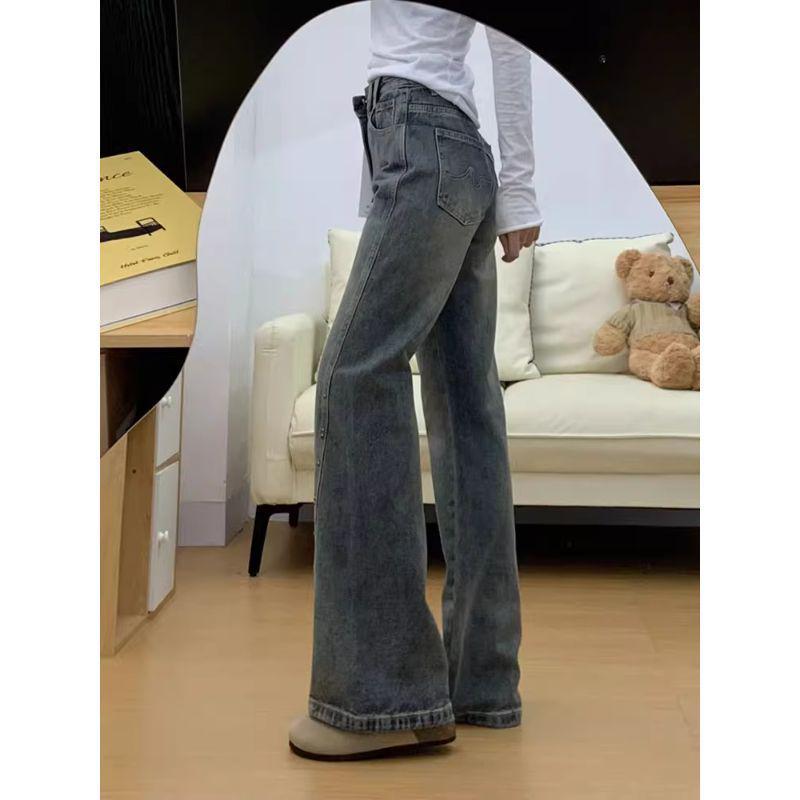 Women's High Waist Retro Flare Jeans - Plus Size, Slimming, Spring/Autumn