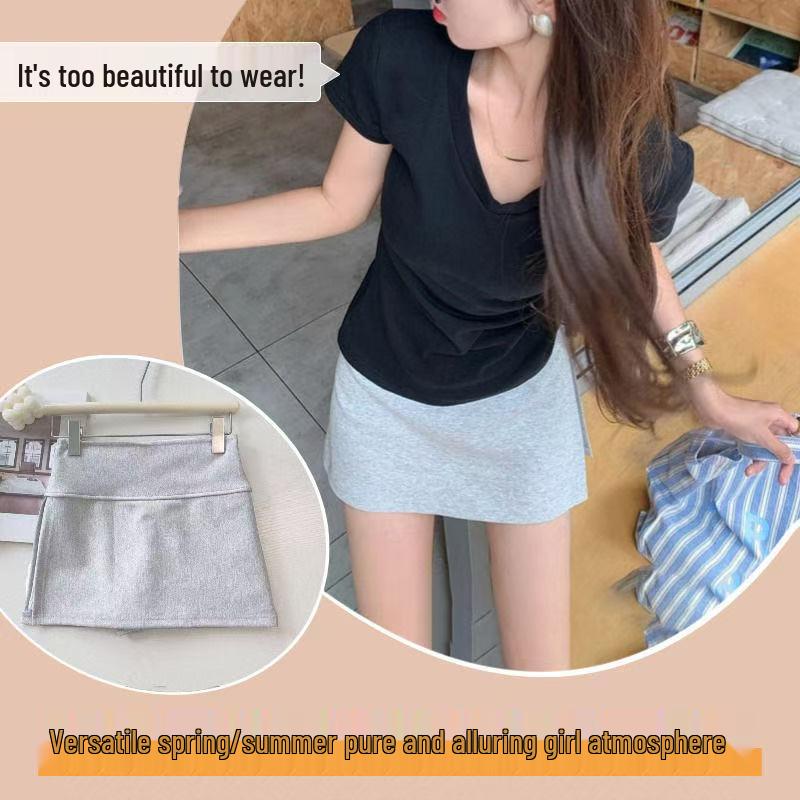 High-Waisted A-Line Skort: Anti-Exposure, Slimming, Spring/Summer, Athletic Mini/Midi Skirt for Women