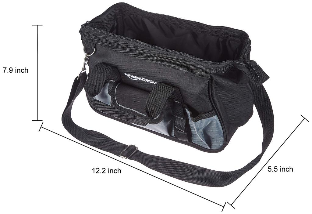 Amazon Basics Tool Storage Black Gray Bag, 30cm, &