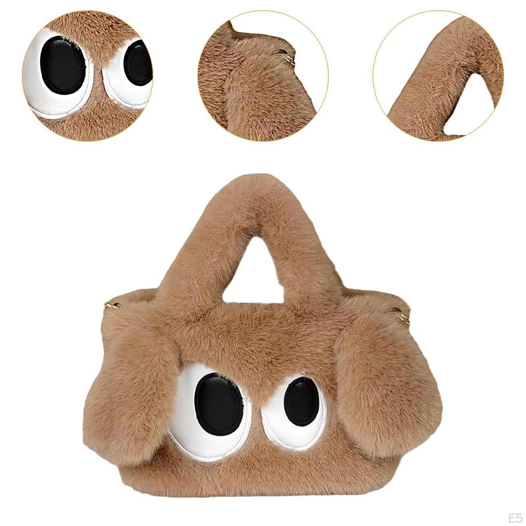 Furry Tote Bag Adorable Large Capacity Comfortable Top Handle Purse Holiday Gift