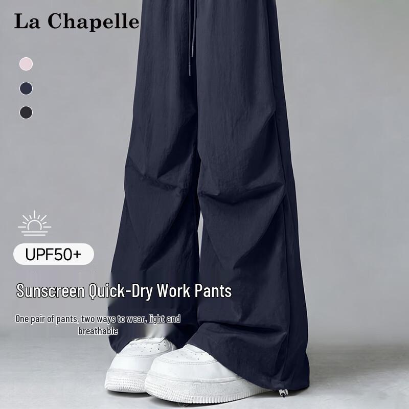 

La Chapelle Women s UV Protection Pleated Straight-Leg Cargo Pants XL
