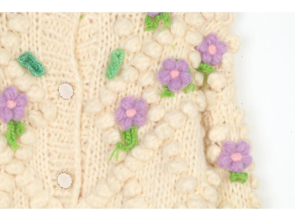 2024 Women's Handmade Crochet Crew Neck Straight-leg Cardigan - Lazy Style Versatile Loose Sweater Jacket