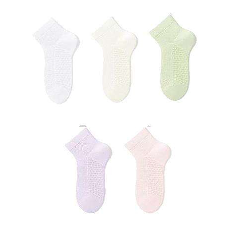 Modal Children's Socks Summer Thin 100% Cotton Mesh Socks Unisex Kids Breathable Antibacterial Odor-Resistant Mid-Calf Socks