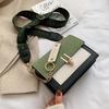 Korean Style Frosted Fabric Color Block Shoulder Bag - Autumn/Winter Fashion