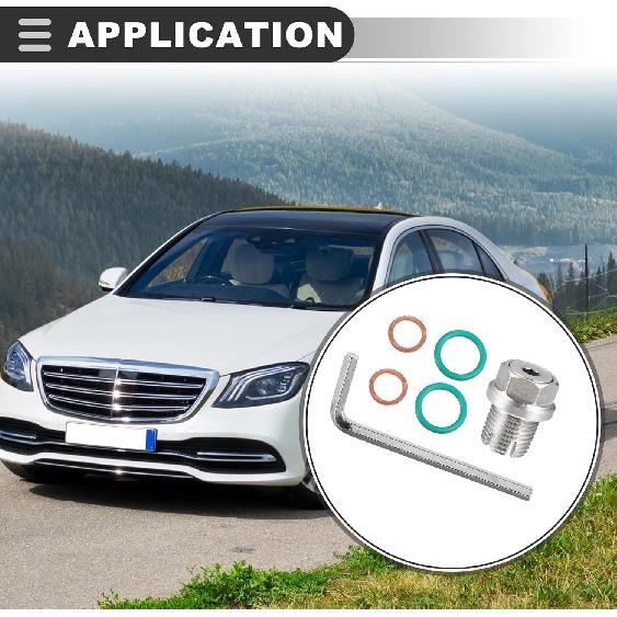 Motoforti Universal Oversize Piggyback Oil Drain Plug Kit, M16.1-1.5 x 15mm, Stainless Steel, Silver Tone, 1 Set