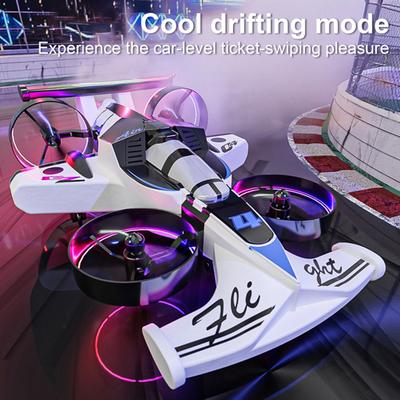 Brinquedo Drone Acrobático Carro Voador 2 em 1 Controle Remoto Mini Quadricóptero Aéreo Terrestre Brinquedo Carro Crianças Adultos Iniciante 2,4 GHz Aeronave Acrobática RC Brinquedo Carro de Drift