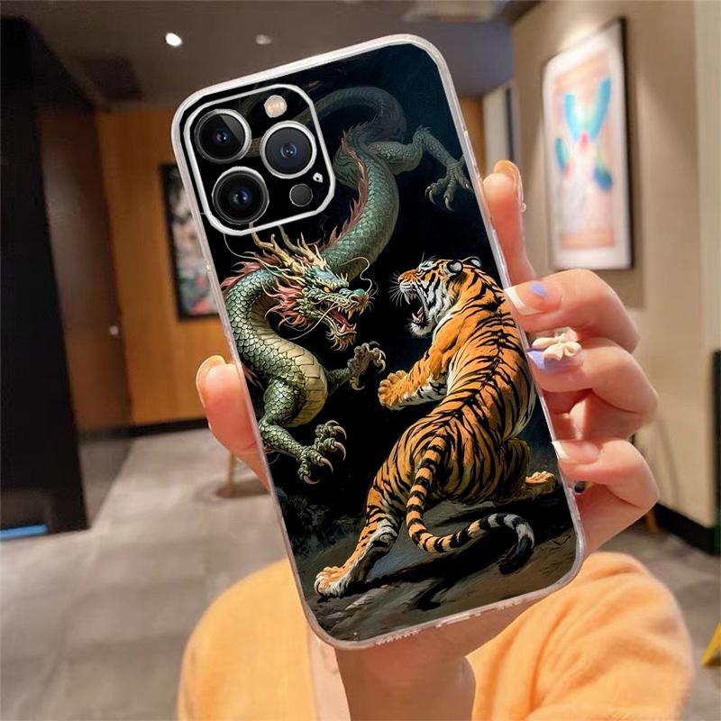 

Japanese tiger Art Phone Case Carcasa Funda For iPhone 17 Pro Max Air 16 15 14 13 Pro Max 15 16 Pro 15Plus 16E Case iphone 15Pro