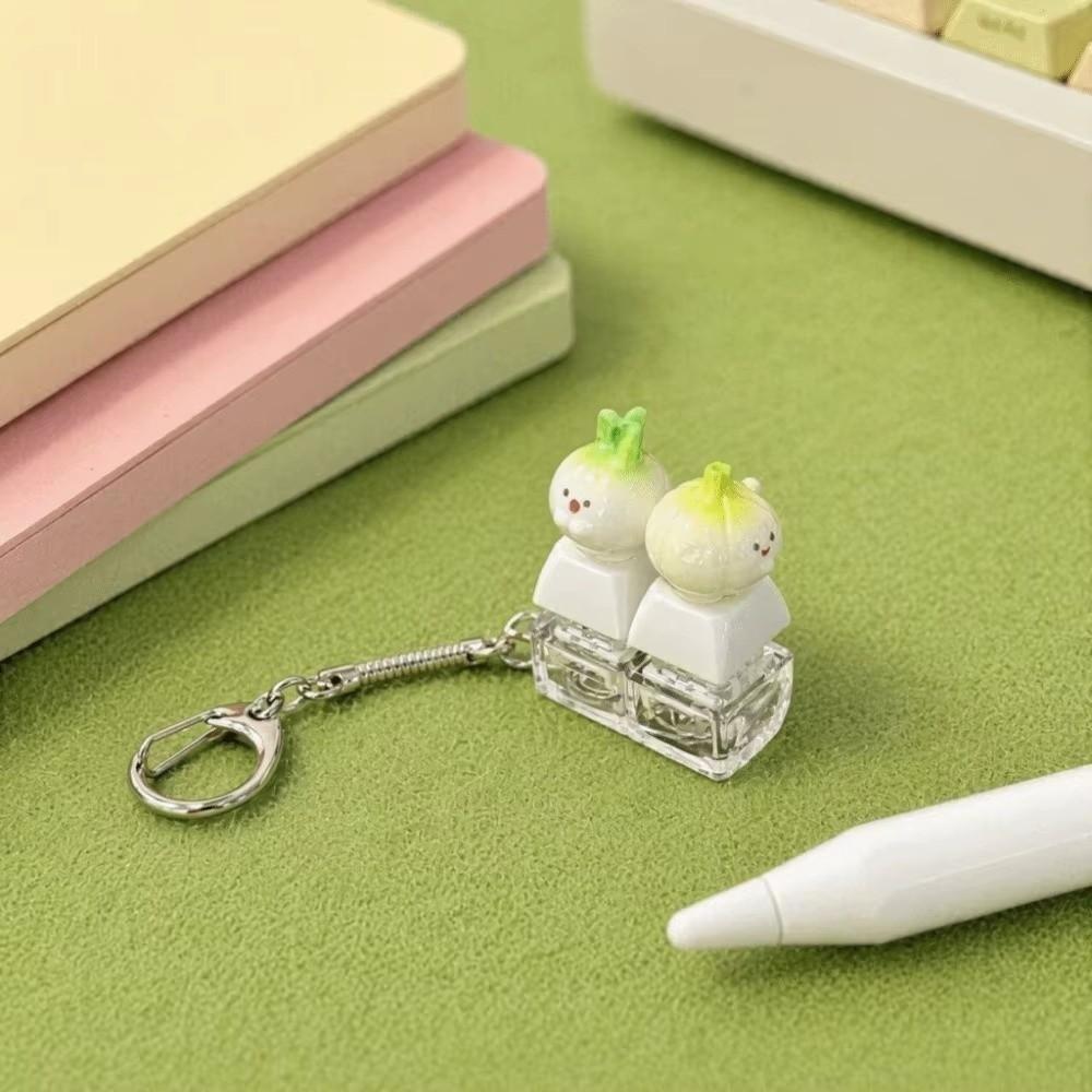 Funny Vegetable Clicker Keychain Plastic Mini Keyboard Pendant Hanging Charm