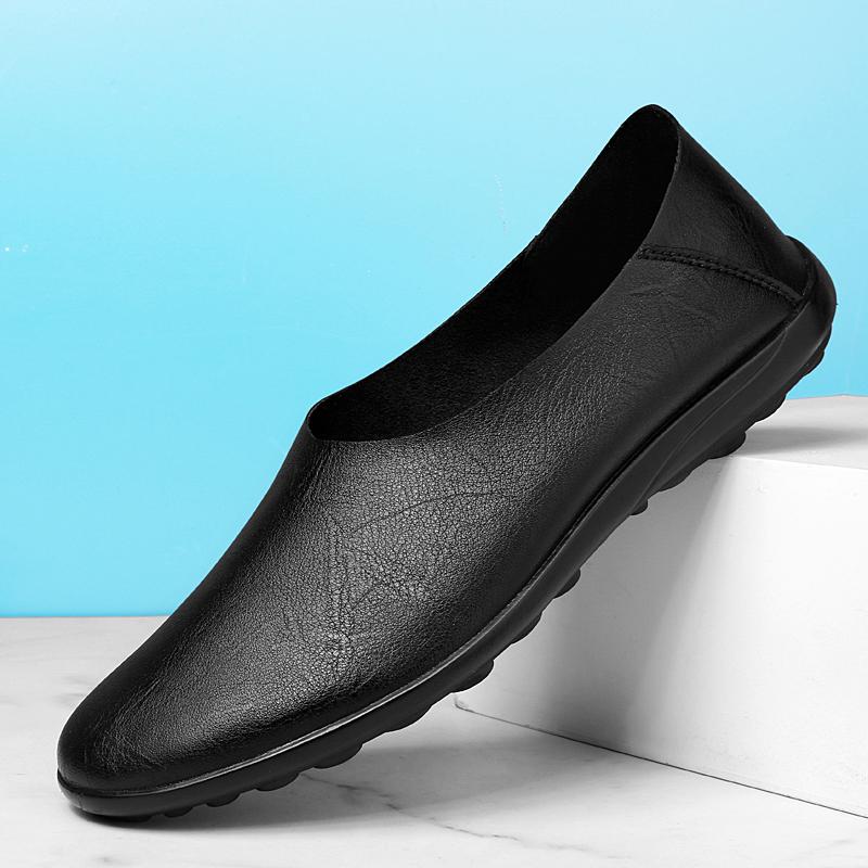 

Модные мужские туфли из натуральной кожи, повседневные кожаные туфли, мужские мокасины, удобные туфли с ручным управлением, мягкие туфли на подошве, большой размер 48 49 50 15 чёрный