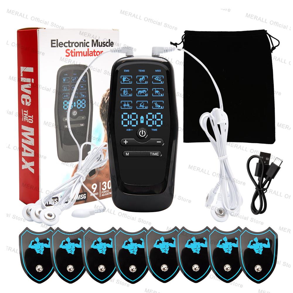 Electric Physiotherapy Tens Muscle Stimulator 9 Mode Ems Acupuncture Body Massage Slimming Machine Stimulator Neck Back Massager