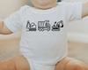 3 In a Row - Construction Trucks | Construction Shirt | Baby Boy Gift | Boy Shirt | Baby Boy Shirt | Boy Graphic Tees | Tractor Baby