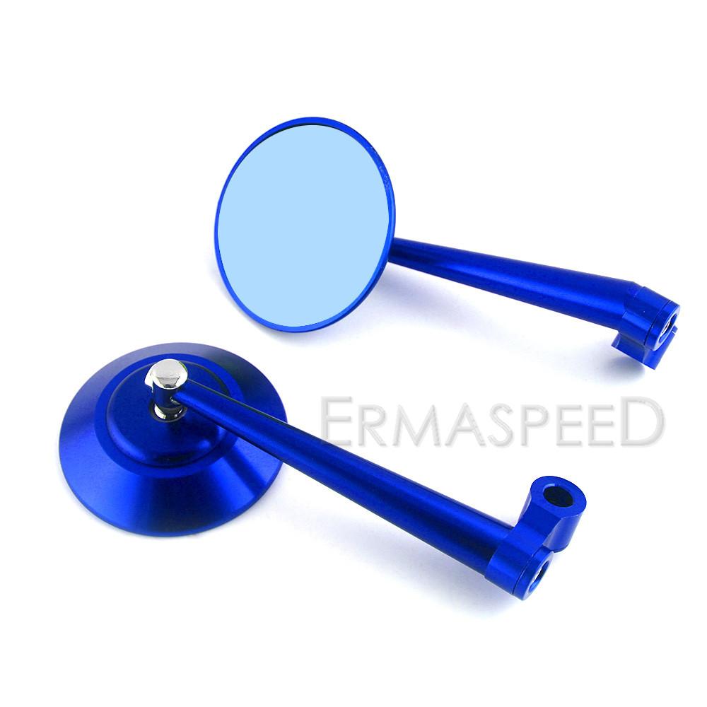 Silver Blue Motorcycle Side Mirror Blue Lens 8mm 10mm E-bike Scooter Rear View Mirror for Motorbike Street Bike Motocross