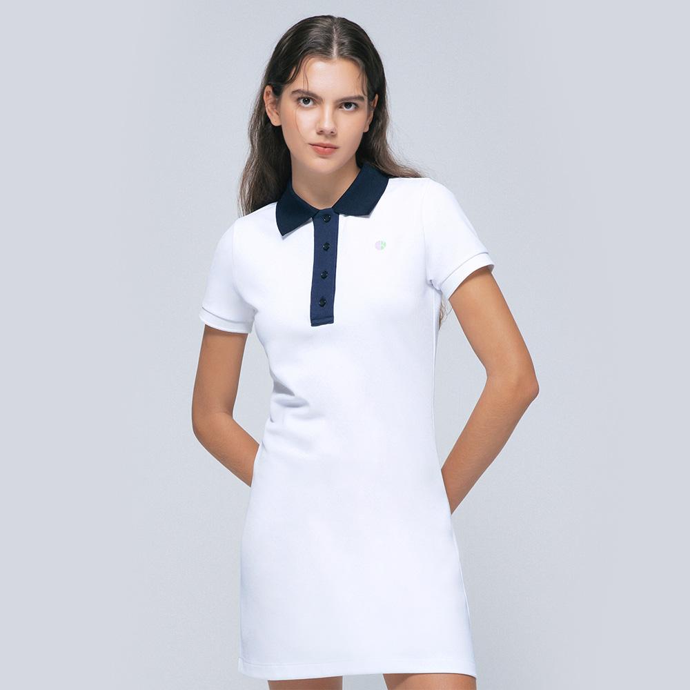 Barrel Barrel Fit Club Collar Dress White (Bi2Wfop41Wht)