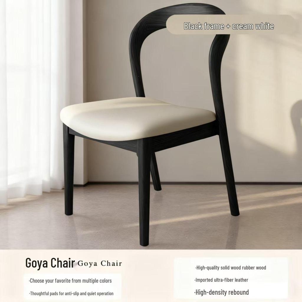 Solid Wood Vintage Modern Minimalist Dining Chair with Backrest for Home, Hotel, or Restaurant