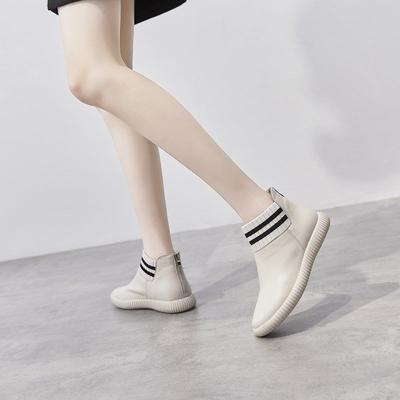Knöchel-Stiefeletten Stiefeletten Leder Flach Damen Schuhe Y2k Mode 2025 Damenschuhe Neu Schick Elegant Und Niedriger Preis Vulkanisiert Für A H