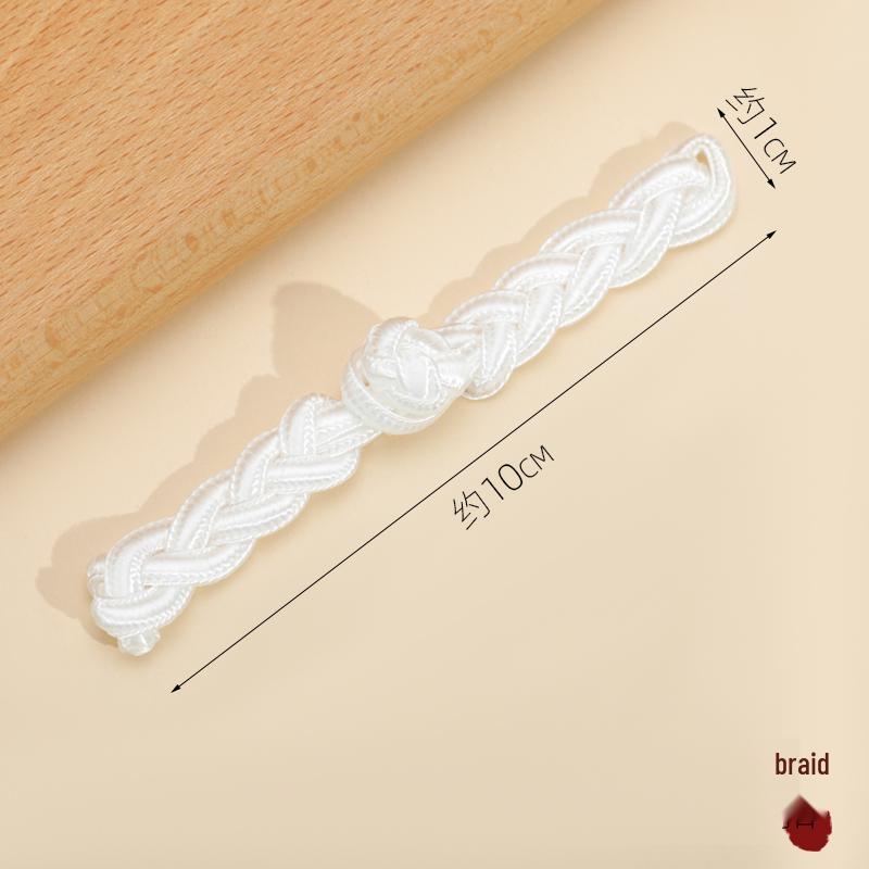 White Nylon Frog Buttons, Handmade Rope Woven Chinese Tang Suit Qipao Retro Flower Accessories
