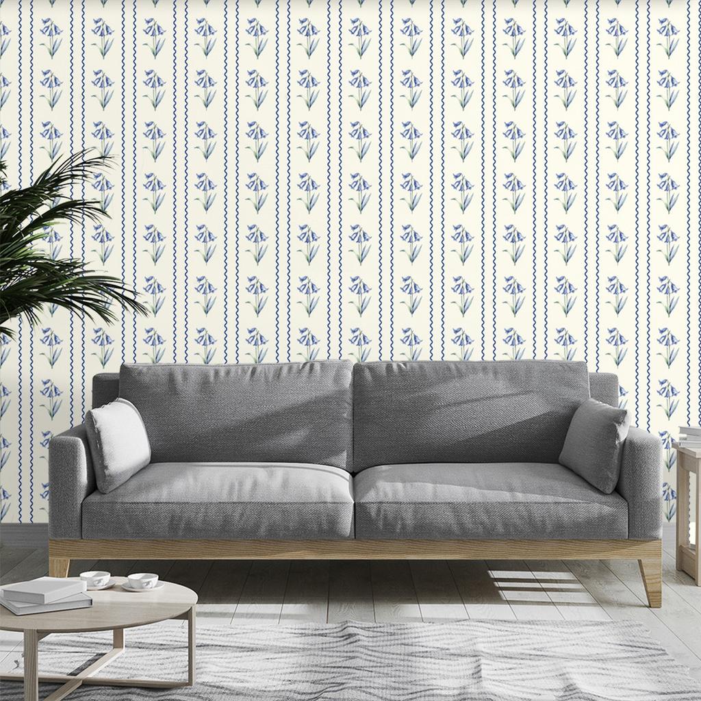 Lily of the Valley Wallpaper Peel and Stick Removable Waterproof Self Adhesive Floral Wall Paper for Bedroom Bathroom