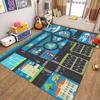 Kids Playroom Carpet Soft Non-Slip Baby Crawling Mat with Traffic Route Map Design for Bedroom Living Room