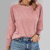 Large Round Neck Long Sleeved Top Women's Solid Color Loose T-shirt Simple Casual Commuter Bottoming Shirt European Style Autumn