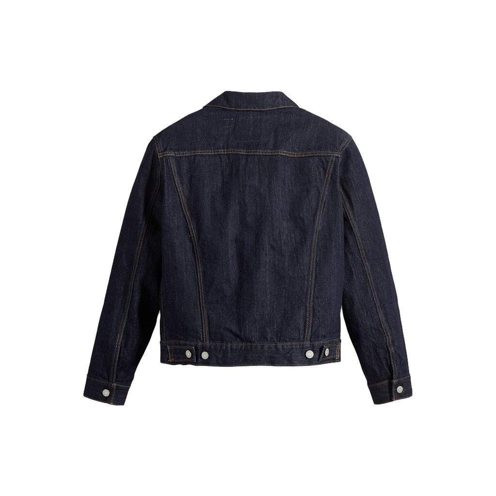 Levis Solid Color Square Neck Single Breasted Long Sleeve Jacket Men jackets Dark-Blue A5883-0000