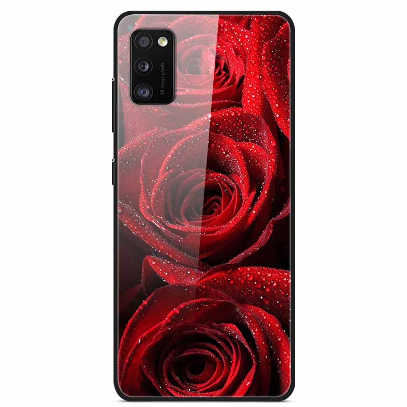 Para Samsung A41 Funda A31 A71 A51 Cristal Templado Cubiertas Traseras Rígidas Para Samsung Galaxy A51 Fundas de Teléfono Fundas Protectoras Coque A 41