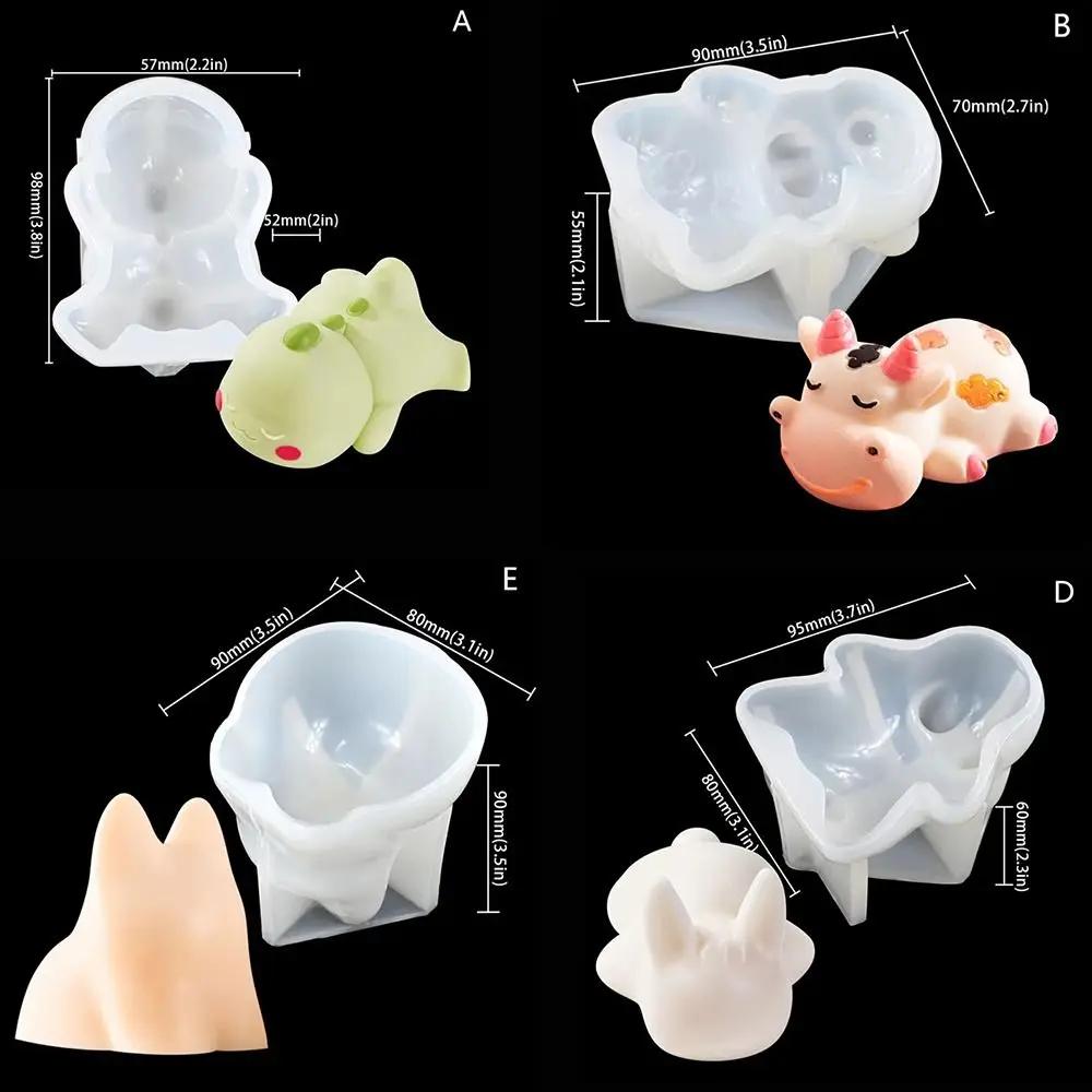New Portable Milk Pudding Silicone Mold DIY Kitty Custard Mold Lying Dragon Cartoon Jelly Cake Molds