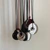 Niche Safety Buckle Water Bottle Black Leather Rope Long Necklace Female Simple Personality Fashion Versatile Neck Chain Sweater Chain