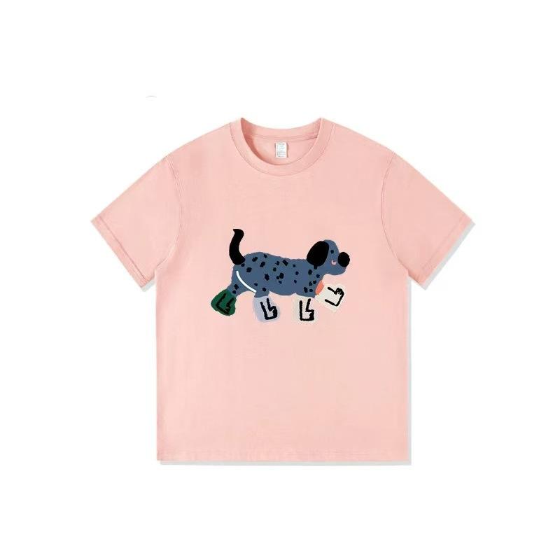 Summer new cartoon dog print design short-sleeved T-shirt women's casual loose and cute versatile bottoming top