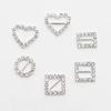 10pcs Heart Buckle with Horizontal Bar for Invitation Ribbon Slider 15mm