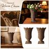 Jarrón de Mimbre Tejido a Mano Forma de Abanico Jarrón de Flores Decorativo de Mimbre Decoración del Hogar Soporte para Arreglo Floral de Mesa