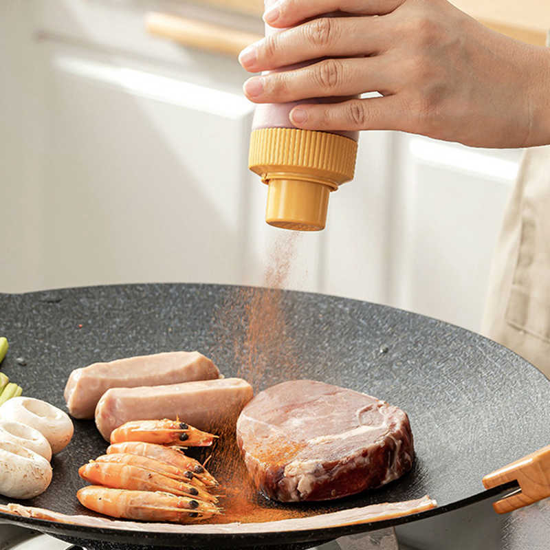 Krydderkrukke Dryss Pepper Salt Sukkerflaske Med lokk Fuktsikker Støvtett Krydderflaske Kjøkken Grill Krydder Flaske