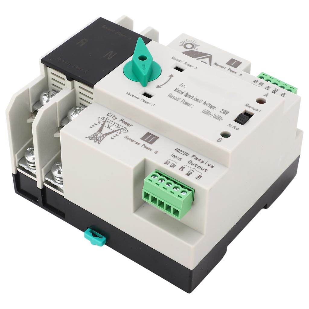 Dual Power Automatic Transfer Switch 2P Millisecond Fast Switching Timing Controller AC230V 5060Hz