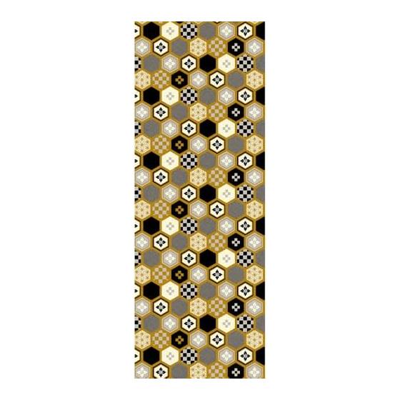 Hamamonyo Tenugui Hand Towel - Geometric Pattern, 100% Cotton, Approx. 34cm x 90cm, Raw Edge