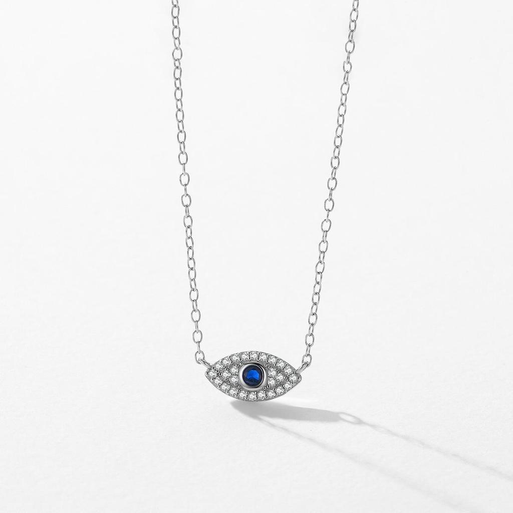 MODIAN 925 Sterling Silver Mysterious Blue Eyes Pendant Necklace Clavicle Chain Link For Women Party Fine Jewelry Birthday Gift