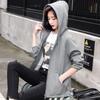 Coat for Women Cotton Casual Oversize Cardigan Double Layer Hooded Loose Zipper Jacket