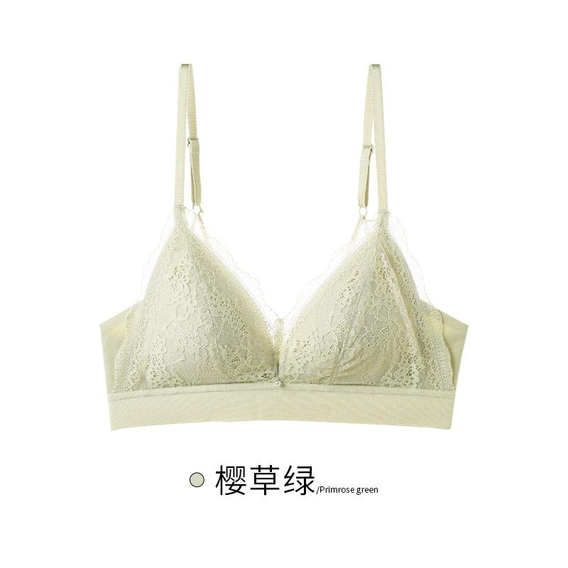 

Lace French Triangle Cup Underwear Women Gather Thin No Steel Rim On Tuo Beautiful Back Modal Sexy Bra Bra 70BC