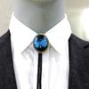 Braided Shoestring Stone Bolo Tie Carved Charm Cowboy Necktie Necklace