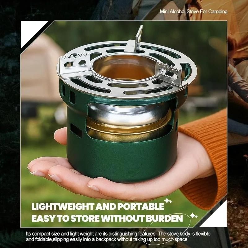 Camping Gear Accessories Alcohol Stove Outdoor Furnace Portable Mini Barbecue Camp Cooking Supplies Hiking Sports Equipment