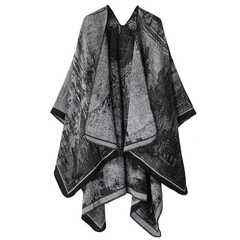 

Autumn & Winter Imitation Cashmere Knitted Shawl - Artistic Travel-Ready Cape 160x135cm