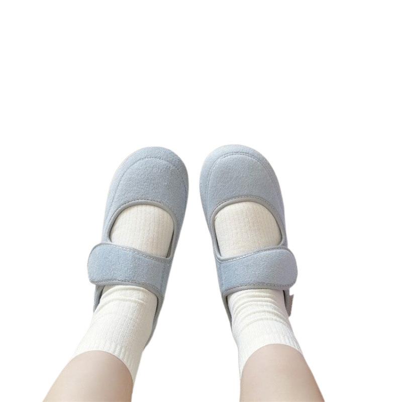 Flat bottom round head single shoes rubber imitation leather shallow mouth front lace-up low-top shoes low heel (less than cm)