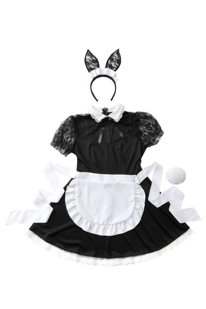 Clearstone GLOWHOLIC Cosplay Halloween Bunny Maid M Black Women's